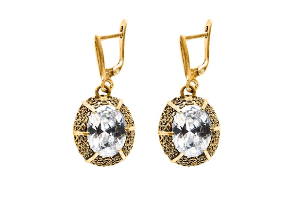 Diamond earrings isolated