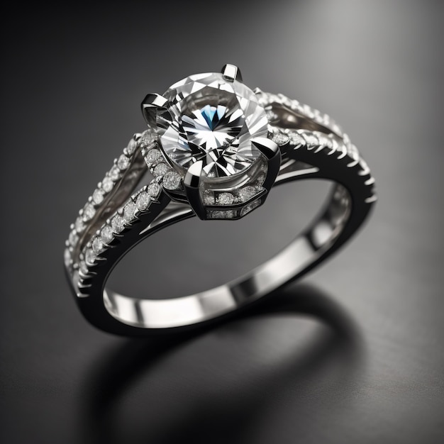 Diamond Engagement Ring Close up