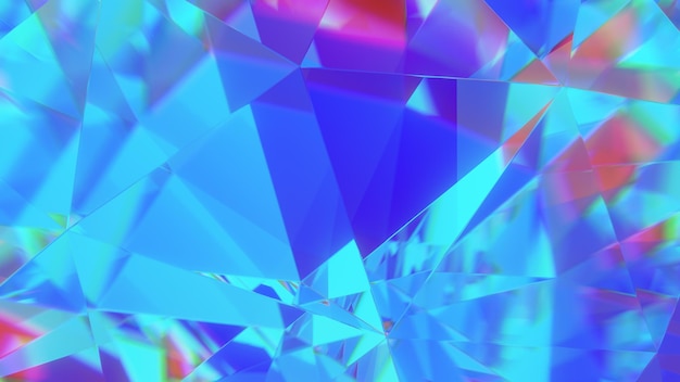 Diamond facets abstract diffraction background 3D render