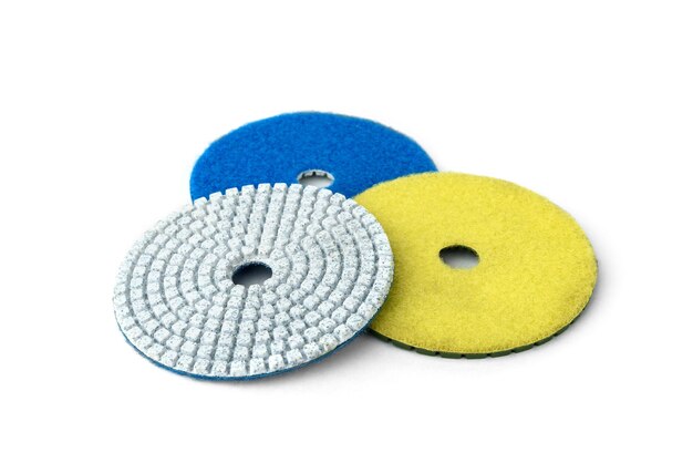 Diamond flexible abrasive disc for grinding machine isolated on white background