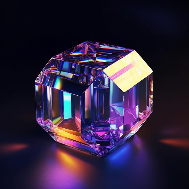 Diamond and gemstone shapes bright light photography