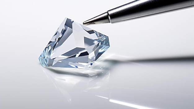 Photo diamond glass cutter on white background