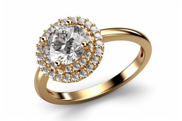Diamond gold engagement ring Generative AI