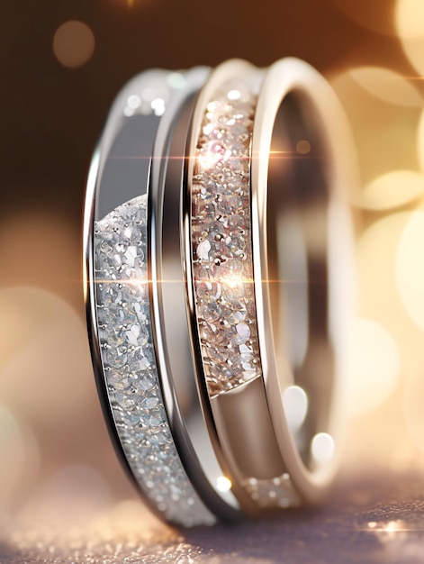 ダイヤモンドと金の婚約指輪や結婚指輪