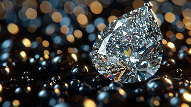 Diamond Illuminated by Surrounding Lights