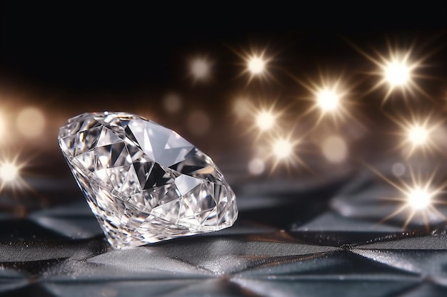 A diamond is on a black background with a black background.