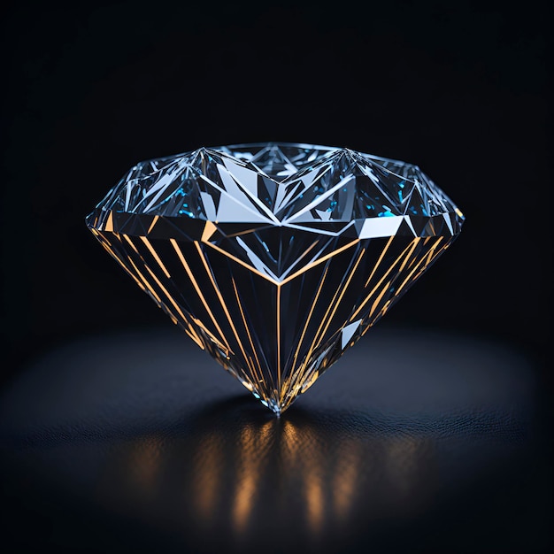 A diamond is shown with a black background.