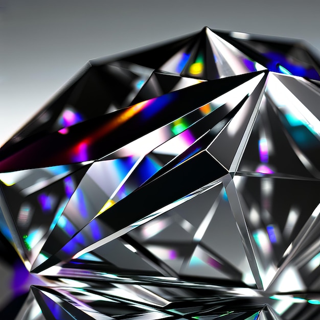 A diamond is shown with the colors of the rainbow on it.