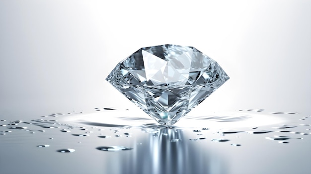 A diamond is on the surface of water.