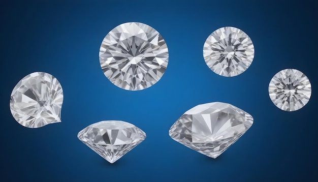 Photo diamond luxury set in blue background 1