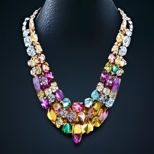 Diamond necklace mixed color