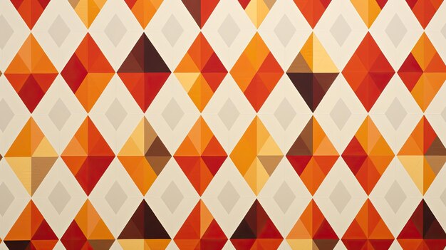 A diamond pattern with shades of orange and red