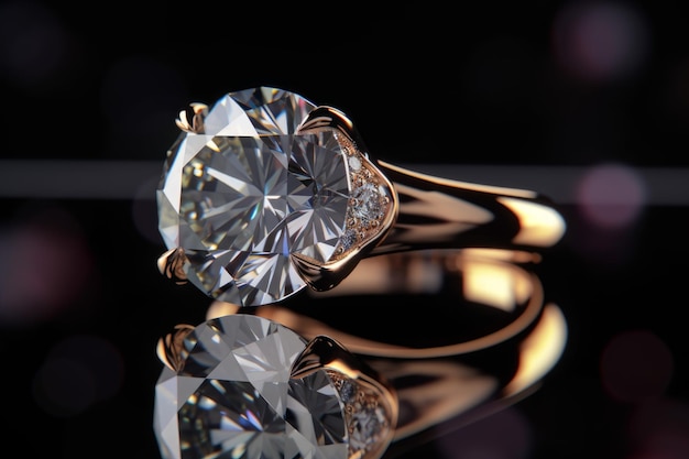 Diamond ring close-up metaal Genereer Ai