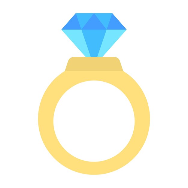 Photo diamond ring flat illustration