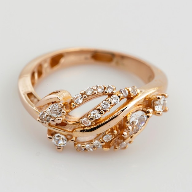 diamond ring isolated on white background