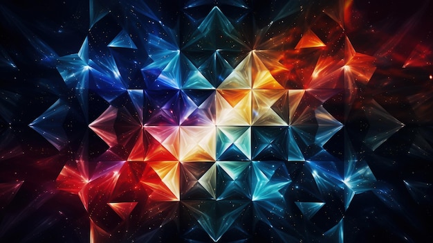 Diamond shaped elements creating a kaleidoscopic effect