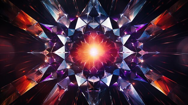 Diamond shaped elements creating a kaleidoscopic effect