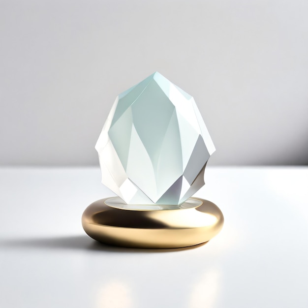 A diamond shaped object is on a white table