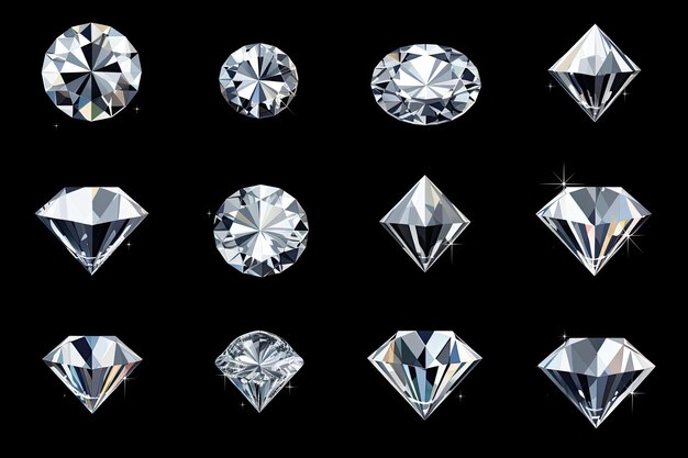 Photo diamond shapes in a row on a white background widely preferred