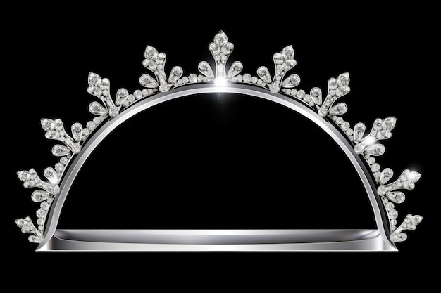 Foto una tiara di diamanti su sfondo nero