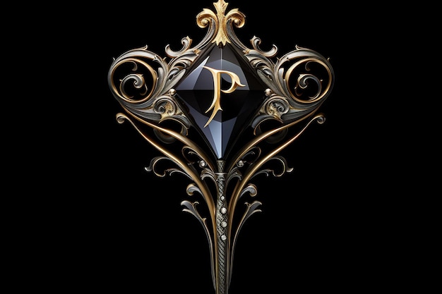 a diamond with the letter p on it