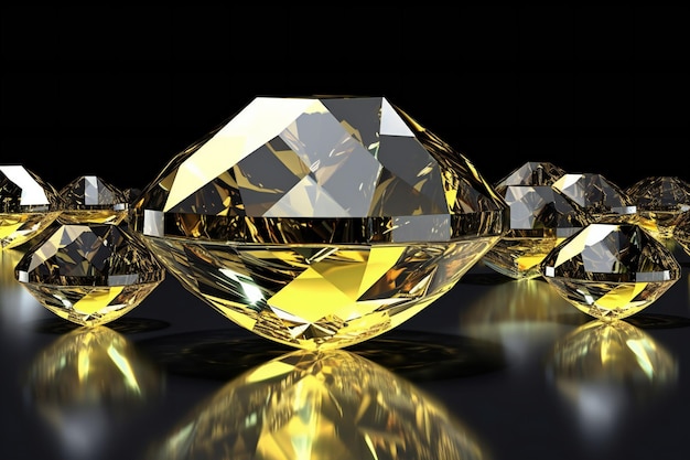 Diamonds on black background image