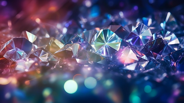 diamonds on colorful bokeh background