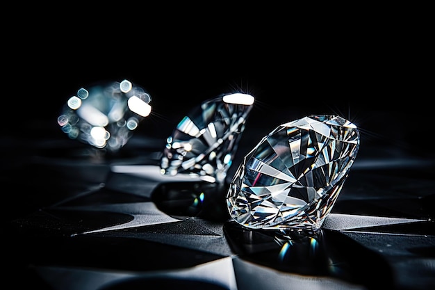 Diamonds on dark backdrop