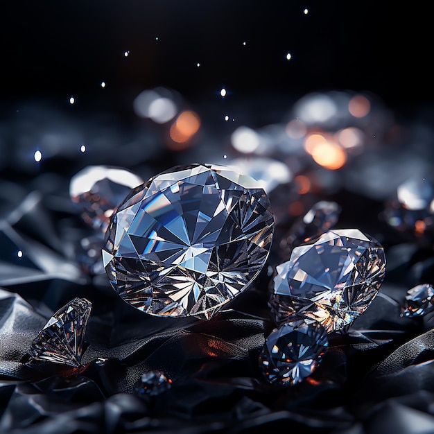 Diamonds on dark background