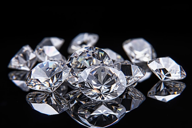 Diamonds on a white surface