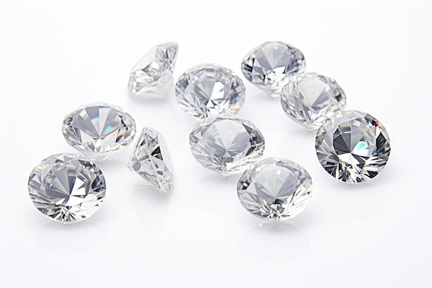 Photo diamonds on a white surface