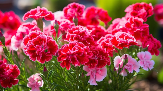 Photo dianthus flowers high quality image in garden