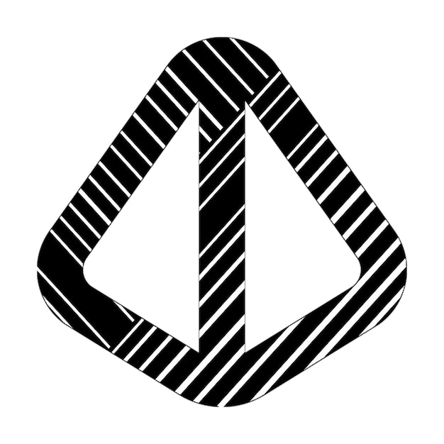 dice d4 icon black white diagonal lines