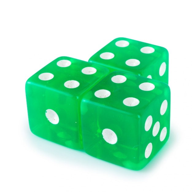 Dice green isolated on white 