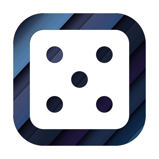 dice icon blue cyan dark diagonal texture