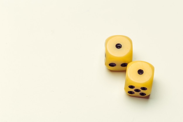 Photo dice isolated on white background