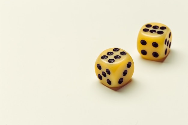 Photo dice isolated on white background