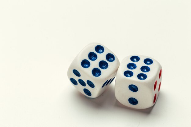 Photo dice isolated on white background