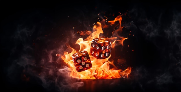 Dice on fire zwart hd behang