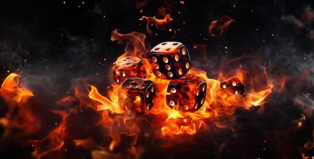 Dice on fire zwart hd behang