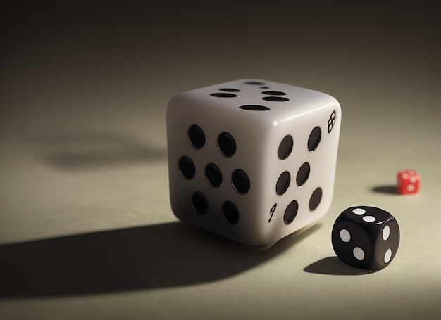 A dice rolling down