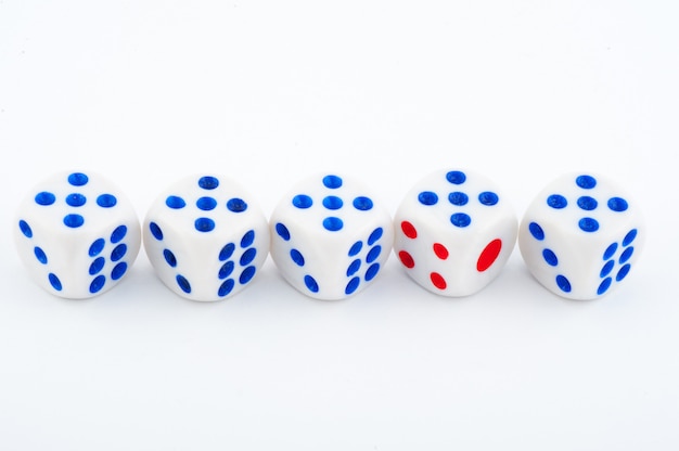 Dice on white