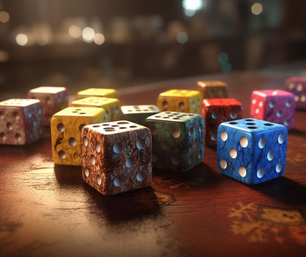 Dice with different colors