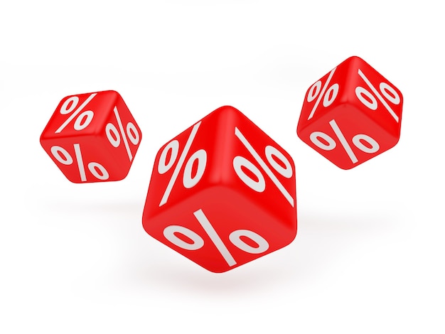 Dice with percentage signs