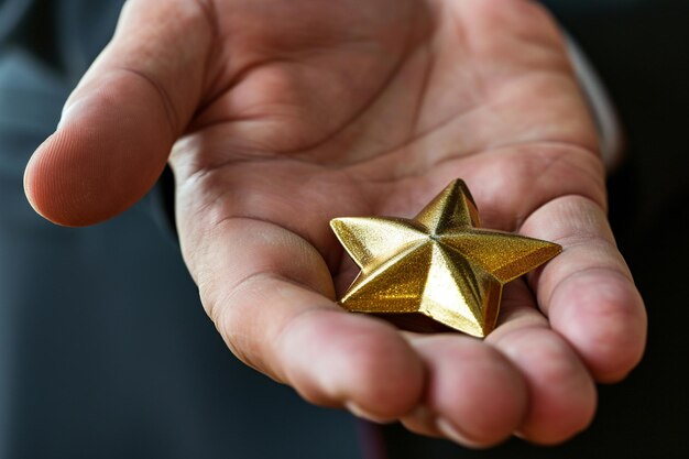 dicht bij de hand met de gouden ster