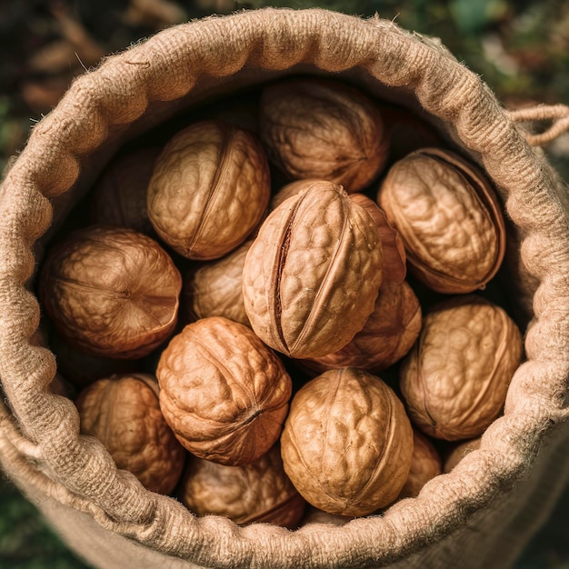 dichtbij te zien walnoten zak houten