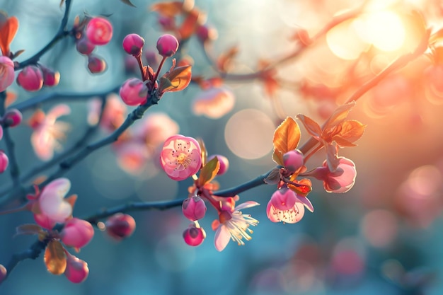 dichtbij van gezwollen knoppen in de boom in de lente tuin