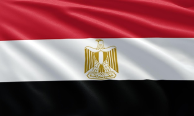 dichtbij zwaaiende vlag van Egypte vlag symbolen van Egypte