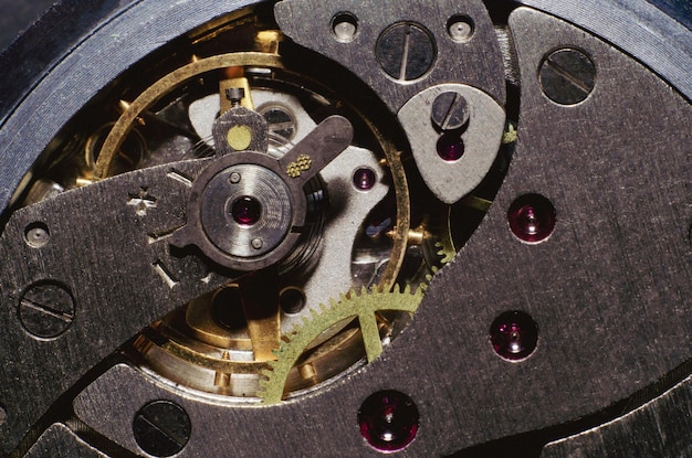 Dichte mening van een vintage mooi horlogemechanisme