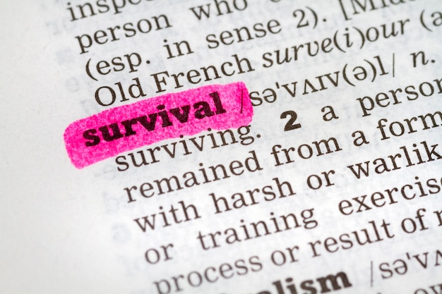 Photo dictionary definition of the word survival